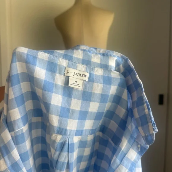 J. Crew Light Blue and White Gingham Shirt - Picture 6 of 6